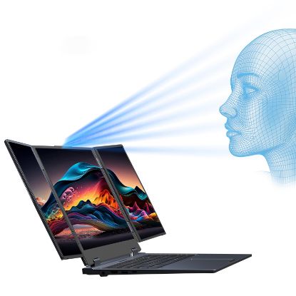 Picture of Three-screen face unlock Core i7 laptop new product metal gaming office business thin portable deformation book 16.1 inch
