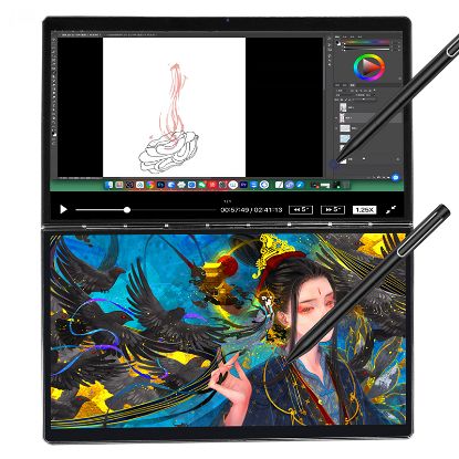 Picture of 13.3 Double -screen dual -touch Intel thin and thin copy virtual touch keyboard Student business business office design high performance book