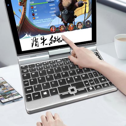 Picture of 2 in 1 8 Inch LCD Screen Touch Screen Mini Laptops computer N95 Portable 360 degree rotation Notebook PC