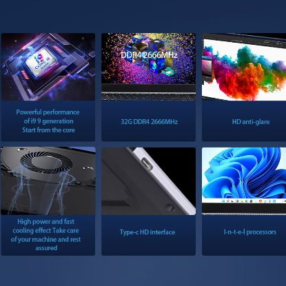 Picture of Intel Core i9 9880H Laptop Study Work 15.6-inch LCD Screen Laptop DDR4 16GB SSD 256GB