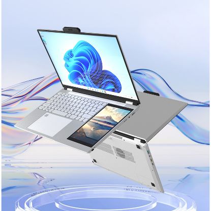 Picture of 15.6 inch dual screen laptop intel Celeron N5105 DDR4 16GB SSD 256GB Win11 small screen 7 inch touch screen laptop computer