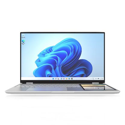 Picture of 15.6 inch dual screen laptop intel Celeron N5105 DDR4 16GB SSD 256GB Win11 small screen 7 inch touch screen laptop computer