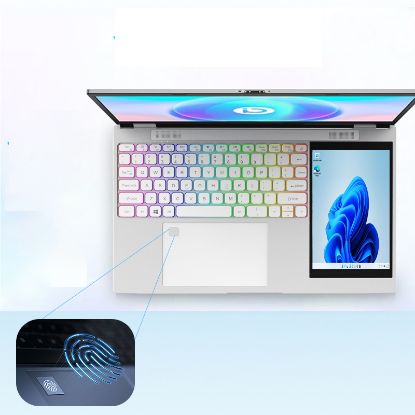 Picture of 15.6 inch dual screen laptop intel Celeron N5105 DDR4 16GB SSD 256GB Win11 small screen 7 inch touch screen laptop computer