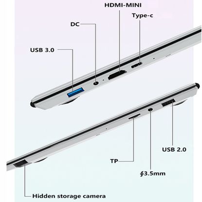 Picture of 15.6 inch dual screen laptop intel Celeron N5105 DDR4 16GB SSD 256GB Win11 small screen 7 inch touch screen laptop computer
