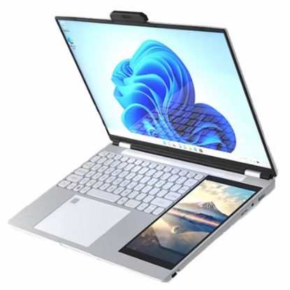 Picture of 15.6 inch dual screen laptop intel Celeron N5105 DDR4 16GB SSD 256GB Win11 small screen 7 inch touch screen laptop computer