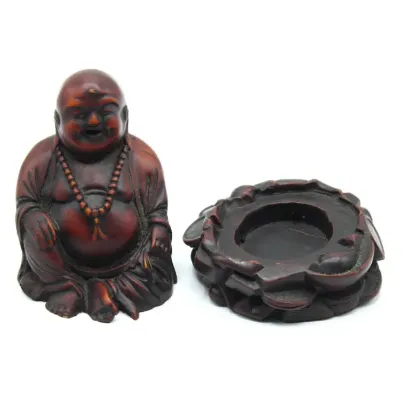 Picture of Maroon Laughing Buddha Statue/Black Floral Design Ash Tray Combo No Ratings1 Answered Questions