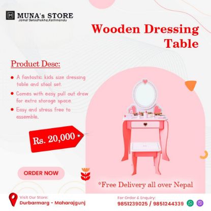 Show details for WOODEN DRESSING TABLE Picture of WOODEN DRESSING TABLE
