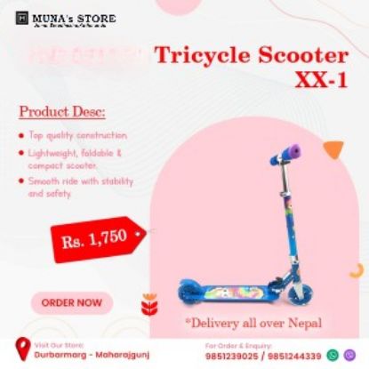 Show details for TRICYCLE SCOOTER XX-1 Picture of TRICYCLE SCOOTER XX-1