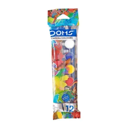Picture of Doms Tempera Water Color | 12 Shades | Gold & Silver Included | Bright & Smooth Painting With Free Brush