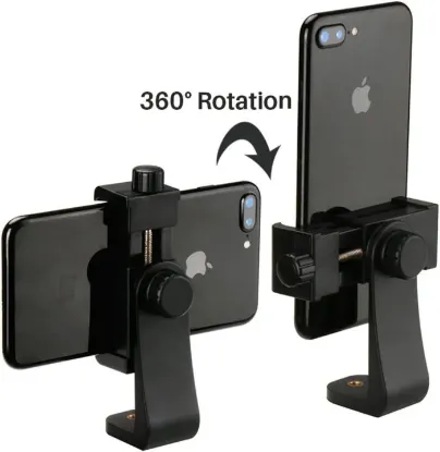 Show details for 360° Mobile Holder for Tripod Camera Stand Clip Bracket Mount Adapter for Mobile Phone Picture of 360° Mobile Holder for Tripod Camera Stand Clip Bracket Mount Adapter for Mobile Phone