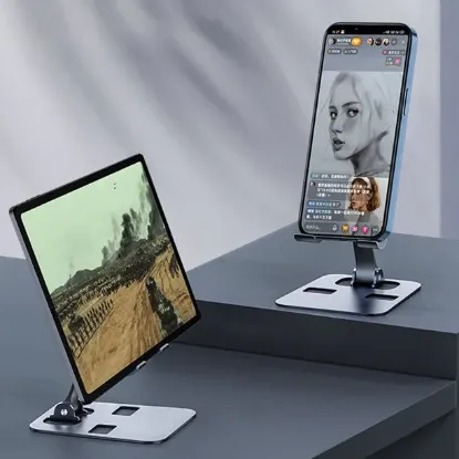 Show details for Adjustable Sturdy Desktop Metal Mobile Stand Phone Holder Picture of Adjustable Sturdy Desktop Metal Mobile Stand Phone Holder