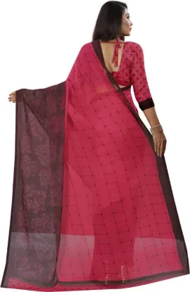 Picture of Floral Print Bollywood Georgette Saree (Pink)