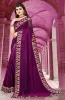 Picture of Printed Banarasi Lycra Blend, Chiffon Saree (Purple)