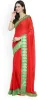 Picture of Temple Border Bollywood Chiffon Saree (Red)