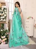 Picture of Womens Elegant Printed Art Silk Saree with Matching Blouse Material