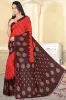Picture of Printed Daily Wear Georgette Saree (Red, Brown)