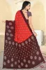 Picture of Printed Daily Wear Georgette Saree (Red, Brown)