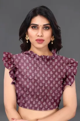 Picture of Printed Bollywood Cotton Blend Saree (Purple)
