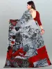 Picture of Geometric Print Daily Wear Georgette Saree (Grey)