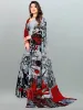 Picture of Geometric Print Daily Wear Georgette Saree (Grey)