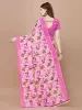 Picture of Floral Print, Printed Daily Wear Georgette Saree (Pink)