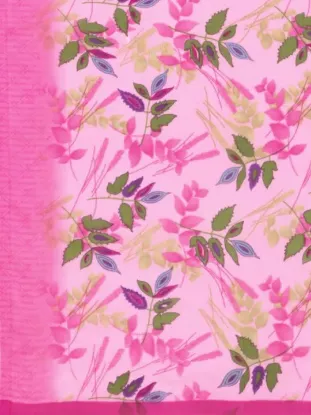 Picture of Floral Print, Printed Daily Wear Georgette Saree (Pink)