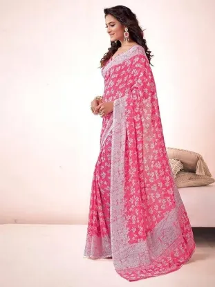 Picture of Printed Bollywood Georgette Saree (Pink)