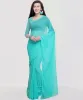 Picture of Solid/Plain Bollywood Georgette Saree (Light Blue)