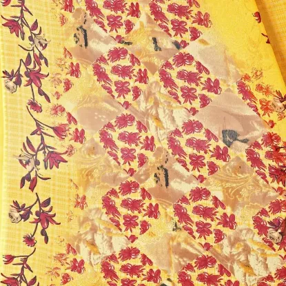 Picture of Fancy Georgette Floral Printed Saree Women's Indian Ethnic Wear Anarkali Style Partywear Dress