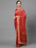 Picture of Red & Gold-Toned Woven Design Bandhani Saree For Wedding