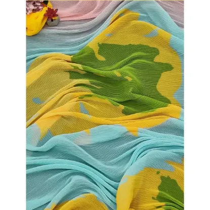 Picture of Soft Pure Georgette With Digital Print Celebrity Saree