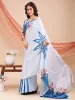 Picture of Printed, Embellished, Embroidered Daily Wear Chiffon Saree (Light Blue, Multicolor)
