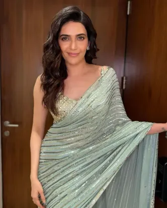 Picture of Sequinned Pure Georgette Celebrity Saree