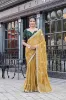 Picture of Embroidered, Embellished Bollywood Silk Blend Saree (Yellow)