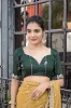 Picture of Embroidered, Embellished Bollywood Silk Blend Saree (Yellow)