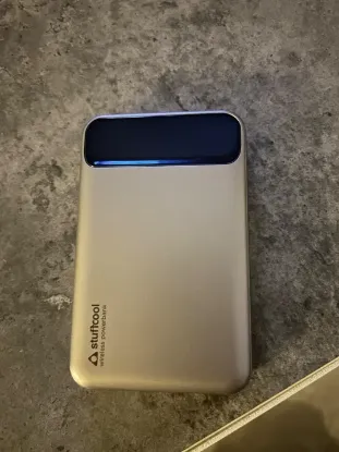 Picture of 10000mAh Slim Magnetic Wireless Powerbank Natural Titanium Finish Perfect for iPhone 16,15,14,13,12 with Led Display and 20W Fast Wired Charging - Charges iPhone 50% in 30 mins