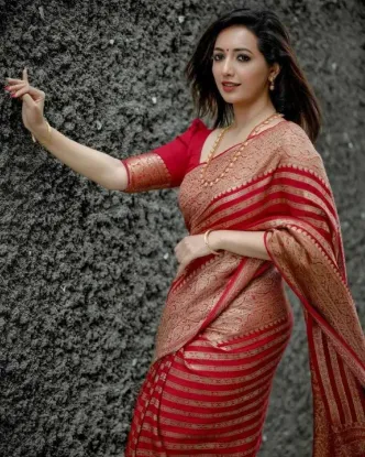 Picture of Self Design Banarasi Pure Silk Saree