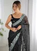 Picture of Women's Georgette Embellished Saree With Unstitched Blouse