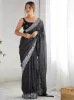Picture of Women's Georgette Embellished Saree With Unstitched Blouse