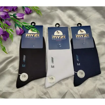 Show details for Pack of 3 Pairs of Pure Cotton Antibacterial Socks for Men Picture of Pack of 3 Pairs of Pure Cotton Antibacterial Socks for Men