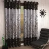 Picture of 2 Pieces Garden Panel Eyelet Polyester Door curtains - 7 Feet, Brown