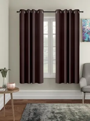 Show details for Polyester Blackout Window Curtains (Pack of 2, 5 FEET, Brown Dark) Picture of Polyester Blackout Window Curtains (Pack of 2, 5 FEET, Brown Dark)