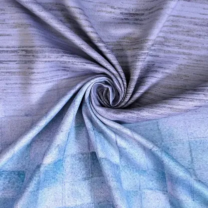 Picture of Polyester Blackout Printed Window Curtains (Pack of 2, 5 Feet, Sky Blue - Grey)
