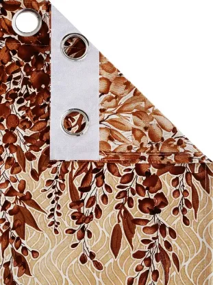 Picture of Home Sizzler 2 Pieces Sunflower Panel Eyelet Polyester Door Curtains - 7 Feet, Gold