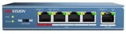 Picture of HIKVISION 4-Port PoE Switch DS‐3E0105P‐E/M(B) – 58W Budget, Metal Enclosure