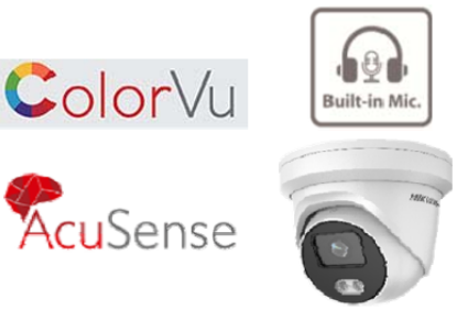 Show details for HIKVISION 4MP ColorVu AcuSense Turret Camera (Built-in Microphone) Picture of HIKVISION 4MP ColorVu AcuSense Turret Camera (Built-in Microphone)