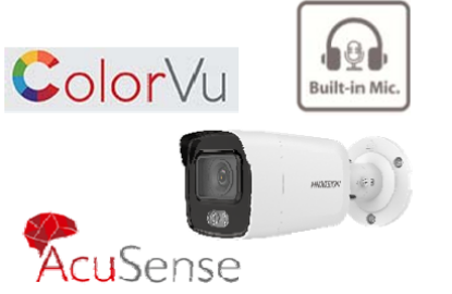 Show details for HIKVISION 4MP ColorVu AcuSense Bullet Camera (Built-in Microphone) Picture of HIKVISION 4MP ColorVu AcuSense Bullet Camera (Built-in Microphone)