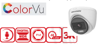 Show details for 3K ColorVu Indoor Audio Fixed Turret Camera – DS-2CE70KF0T-PFS (2.8mm) Picture of 3K ColorVu Indoor Audio Fixed Turret Camera – DS-2CE70KF0T-PFS (2.8mm)