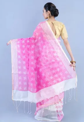 Show details for Printed Sambalpuri Cotton Silk Saree (Pink) Picture of Printed Sambalpuri Cotton Silk Saree (Pink)