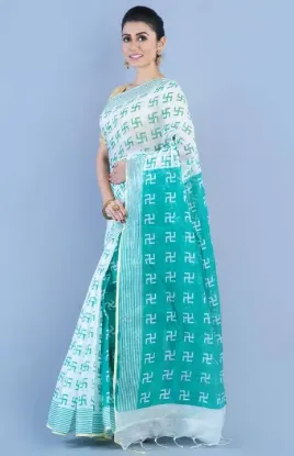 Show details for Printed Sambalpuri Cotton Silk Saree (Green) Picture of Printed Sambalpuri Cotton Silk Saree (Green)
